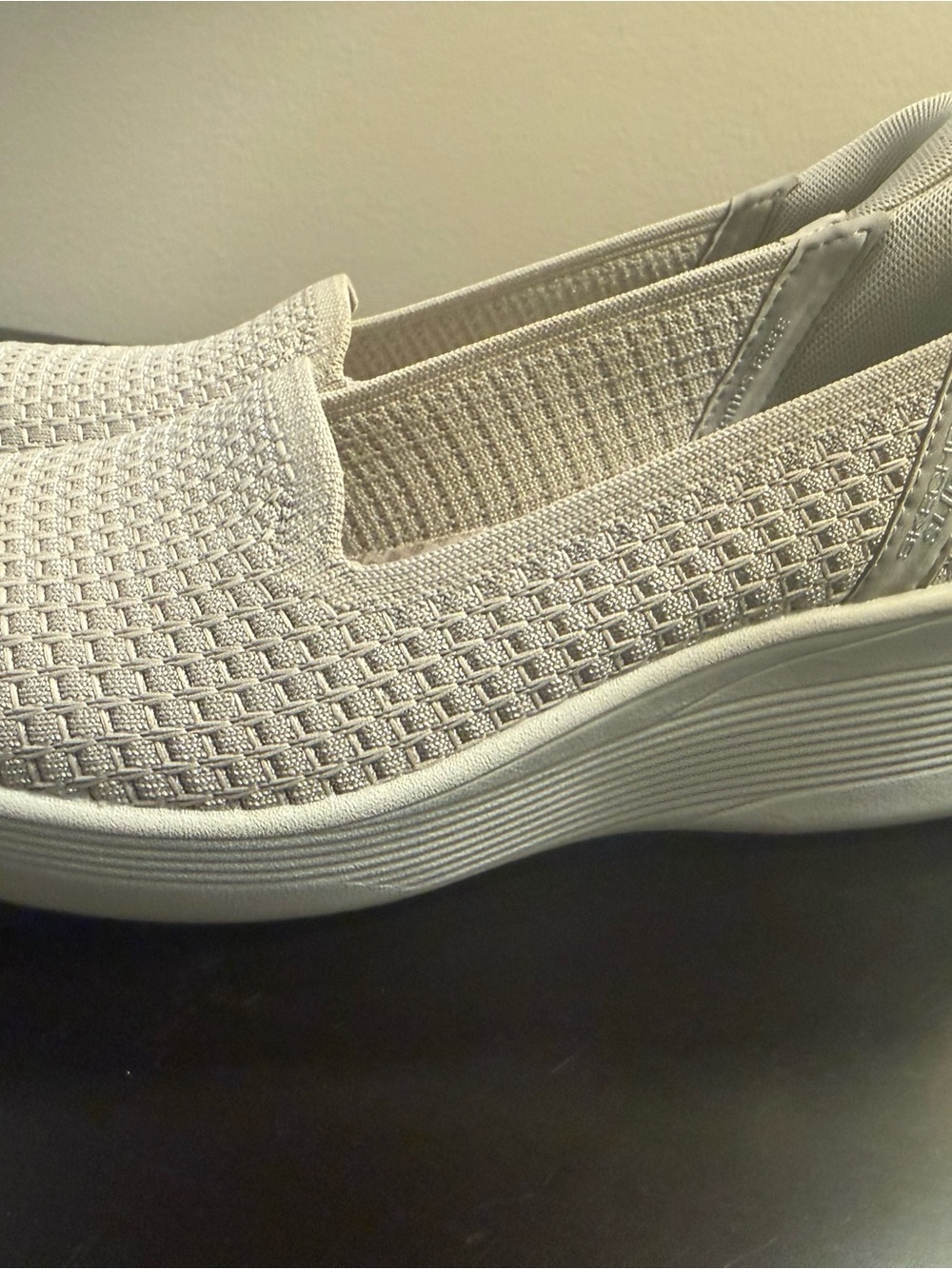 Skechers Martha Stewart Women's Slip-On Knit Shoe in Beige - Picture 4 of 6